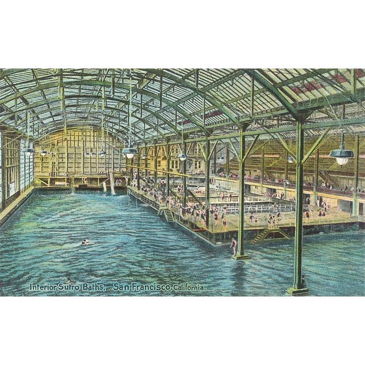 Postcard SF-308 Interior, Sutro Baths, San Francisco, Califo for wholesale by Found Image Press