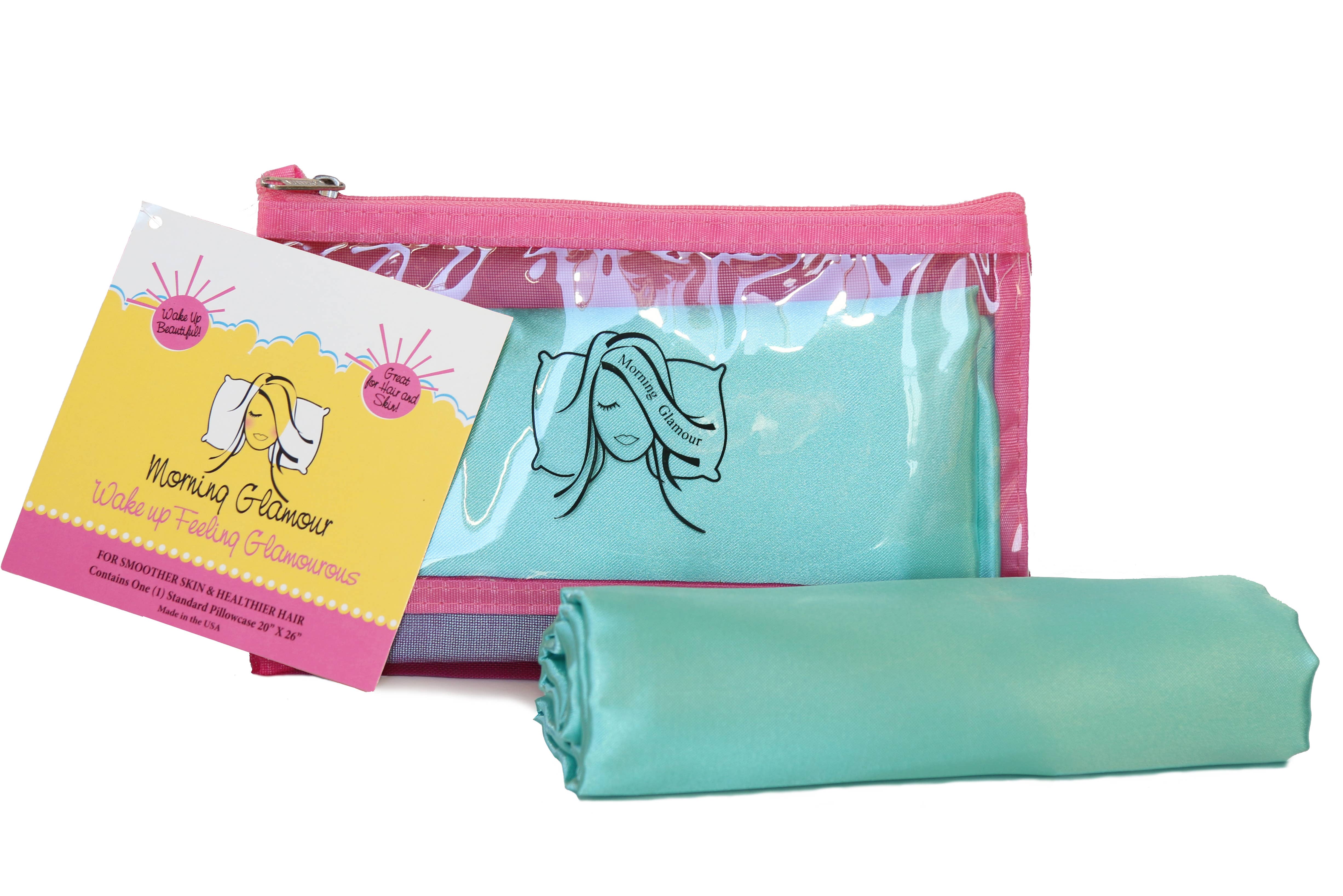 Morning Glamour - Wholesale Makeup/Cosmetic Bag - Single Satin Pillowcase in reuseable Makeup Bag5