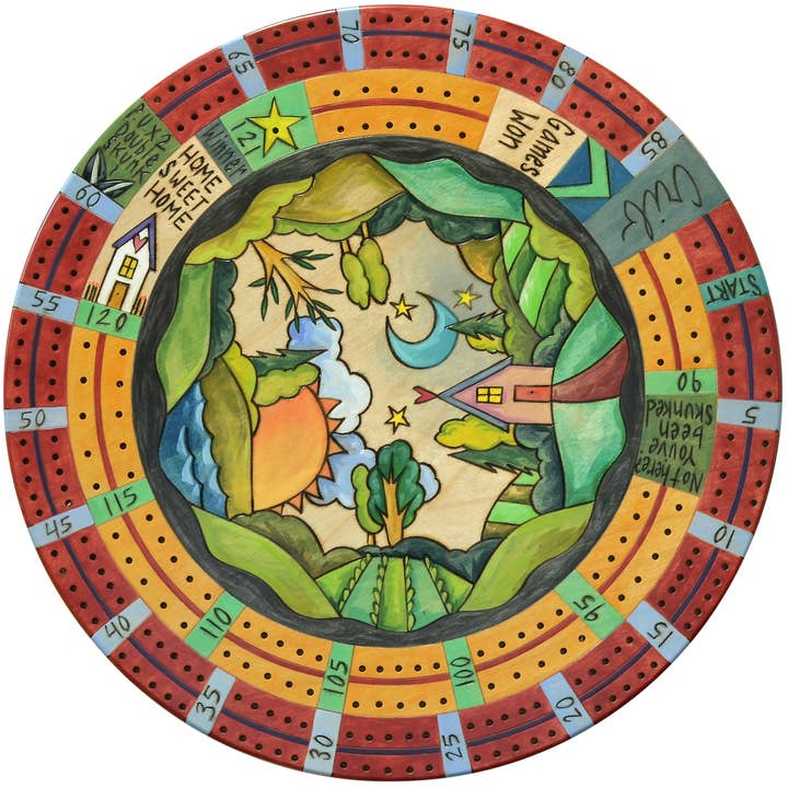 Handmade 20" Cribbage Lazy Susan for wholesale by Sticks