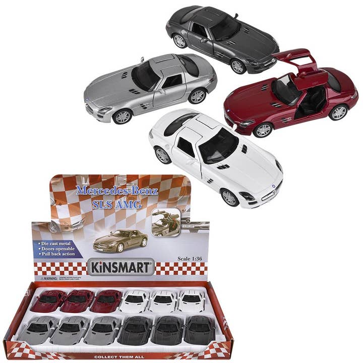 5" Diecast Pull Back Mercedes-Benz Sls Amg 12/Disp for wholesale by The Toy Network