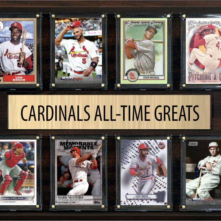 St. Louis Cardinals Legends Plaque with 8 Greats Cards for wholesale by C And I Collectables