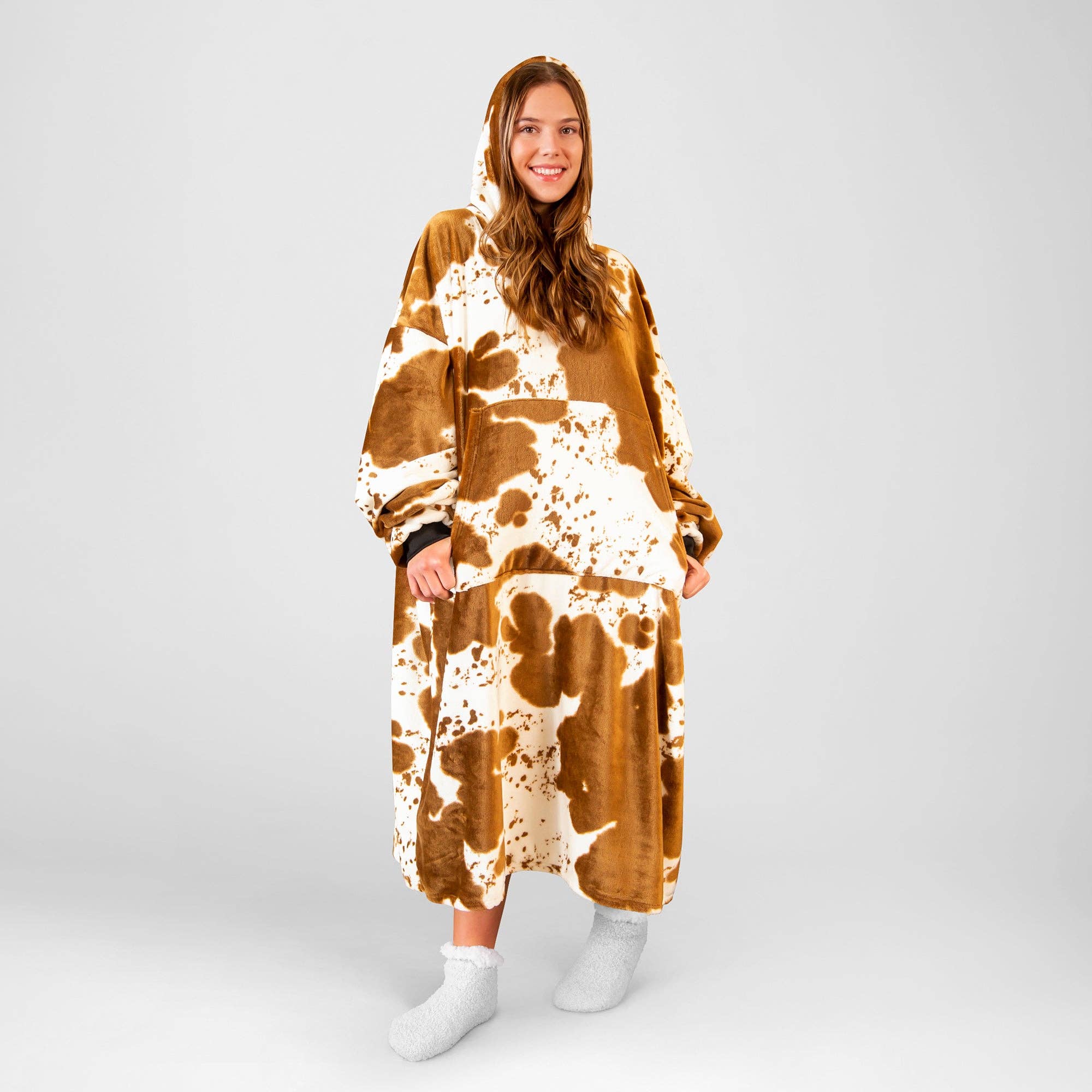 Carstens, Inc. - Wholesale Lounge Top - Unisex - Hair on Hide Hooded Blanket1