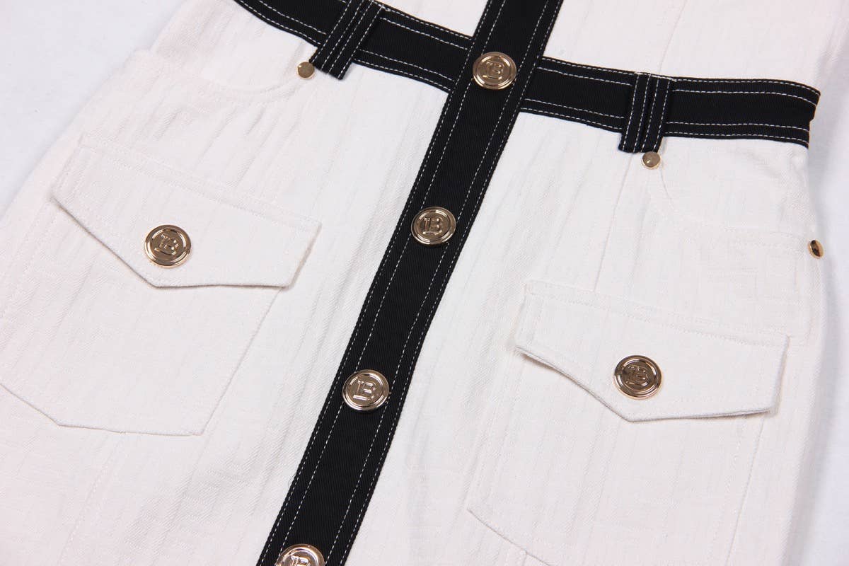 Productseeker - Wholesale Dress - Women's - DR038 Short-sleeved Dress With Gold Buttons5