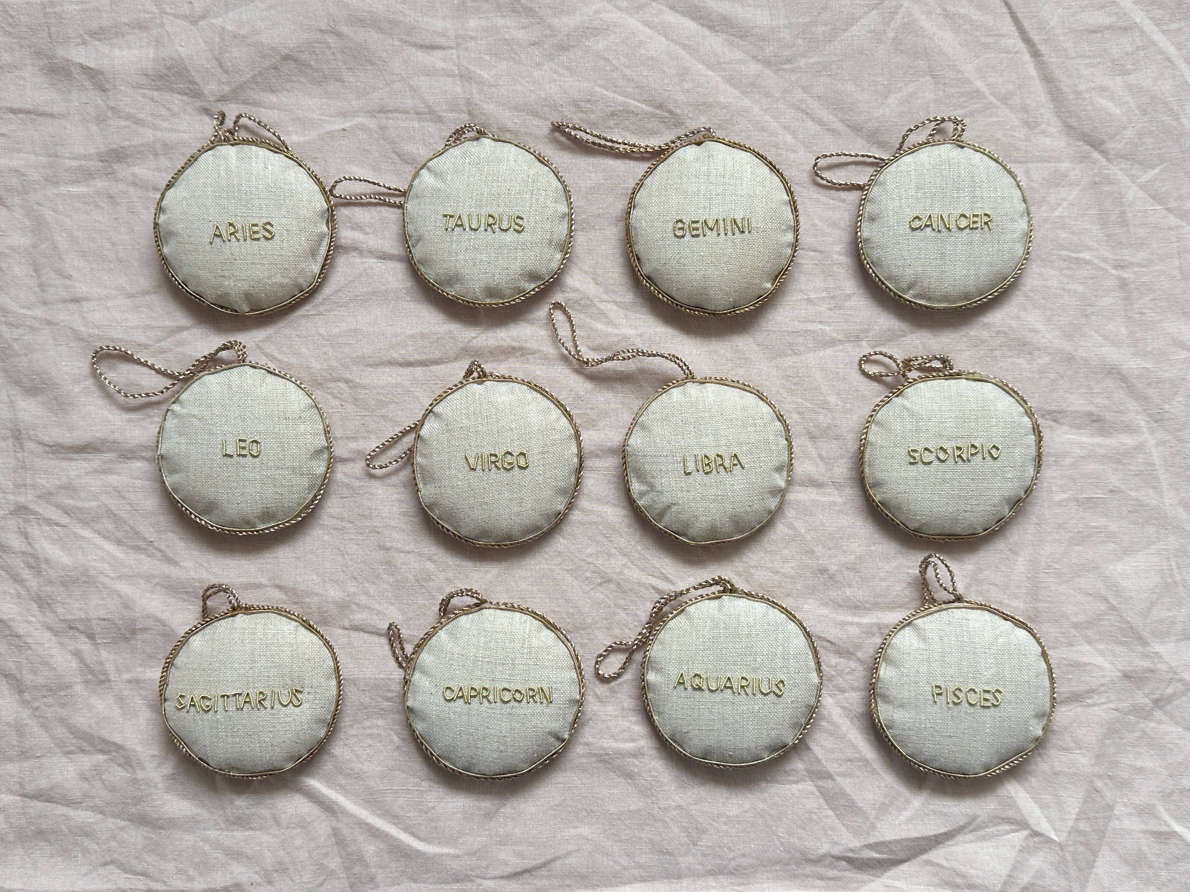 Katie Larmour Linen - Wholesale Ornament - (24 pcs) Assorted Star Signs Handmade Decorations Linen3