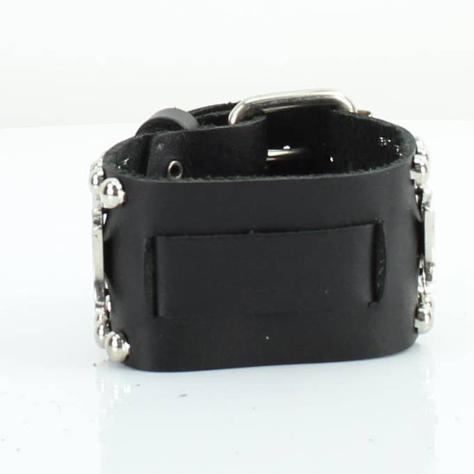 Leather Impressions Inc - Wholesale Watch Band/Strap - Unisex - Iron Cross Leather Watch Band #WB1283