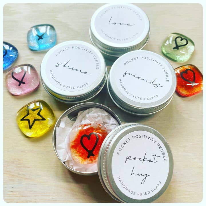 Salvia Glass - Wholesale Keepsake Coin/Token - Glass Pocket Hug mini tin6