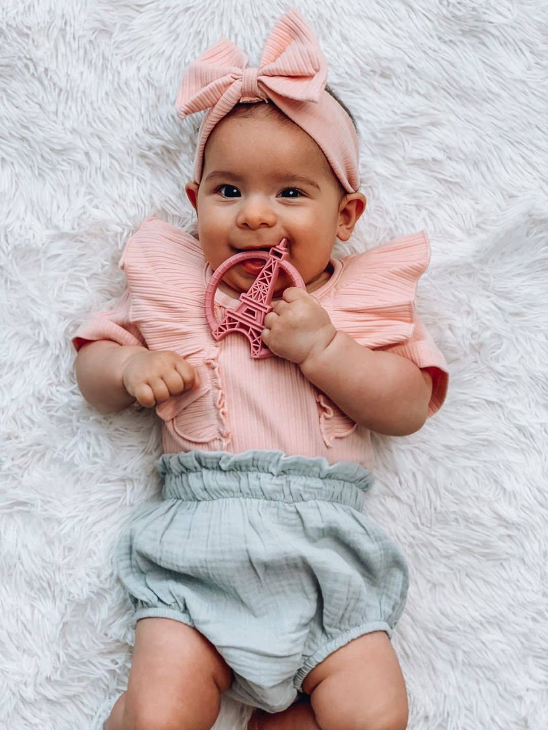 Gummy Chic – wholesale Teether (not clip-on) – Baby – Vintage-inspired Paris Tower Teether - Nursery Baby Gift11