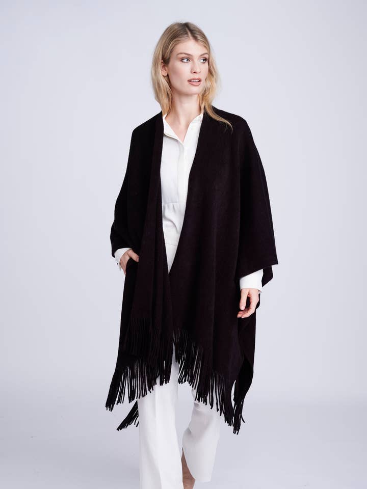Anthea Wrap - Zwart voor wholesale door Pia Rossini Ltd