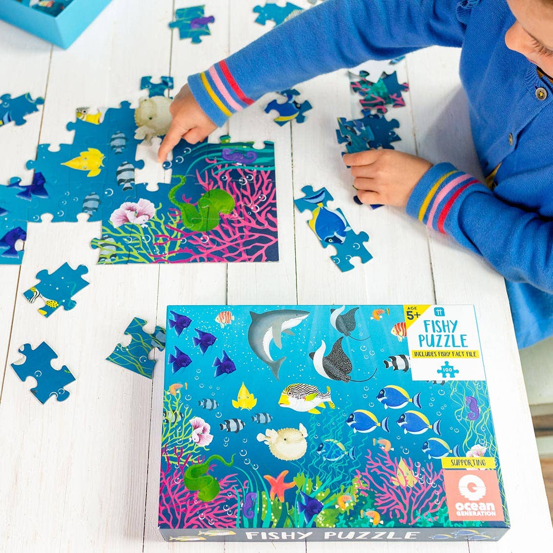 Talking Tables USA - Home, Party, Games and Seasonal Decor - Wholesale Puzzle - Kids - Kids Fish Puzzle | Christmas Gifts |1