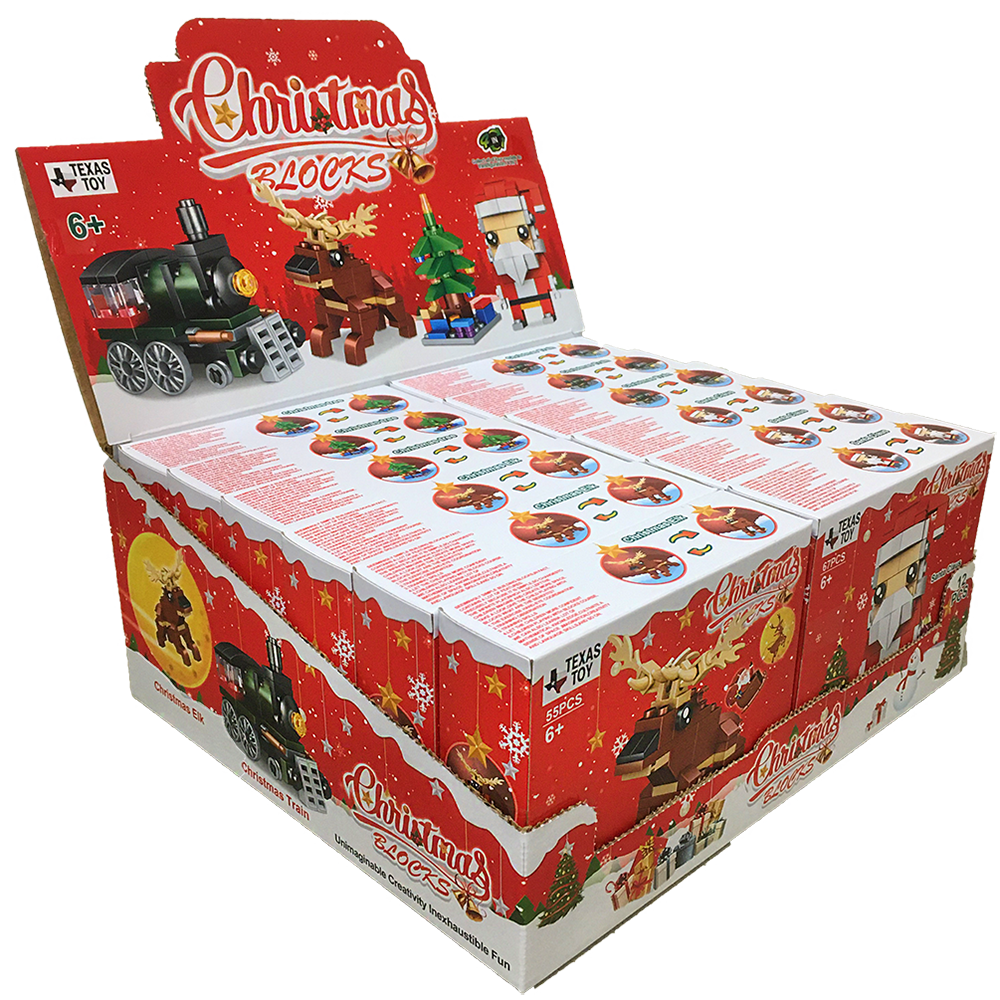 Texas Toy Distribution - Wholesale Building Set - Kids - Christmas Blocks Display Set, Stocking Stuffer XMas Brick Kits1