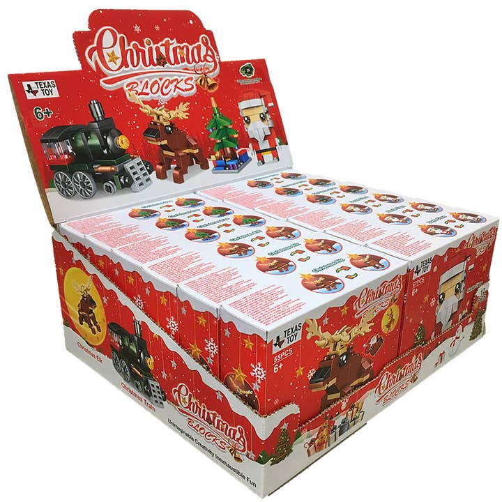 Texas Toy Distribution - Vente Jeu construction – enfant - Ensemble d'affichage de blocs de Noël, kits de briques de bas de Noël1