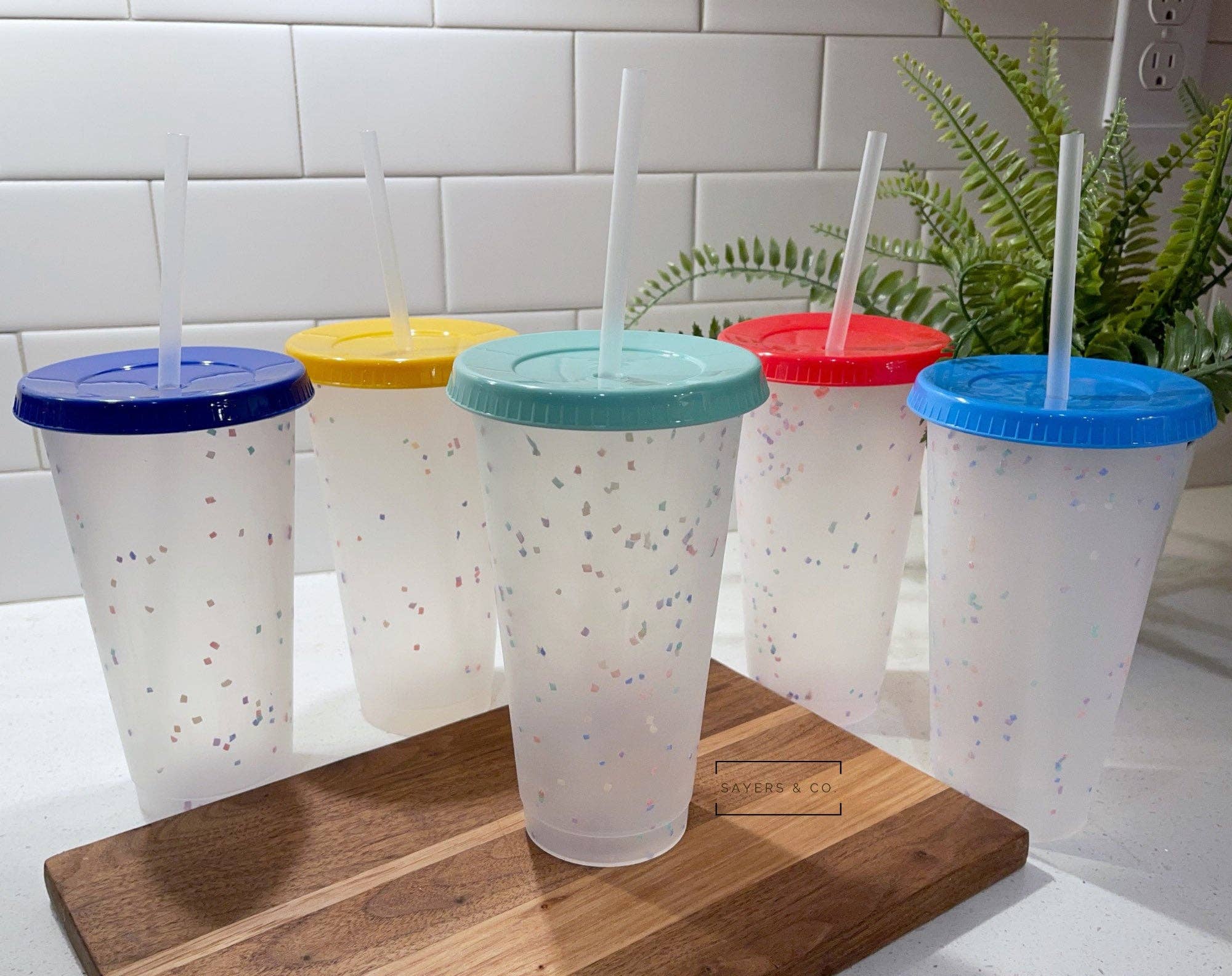 Sayers & Co. – Copo/caneca por atacado – 24 onças Copos frios de confete que mudam de cor, copo de vinil epóxi por atacado 24 onças6