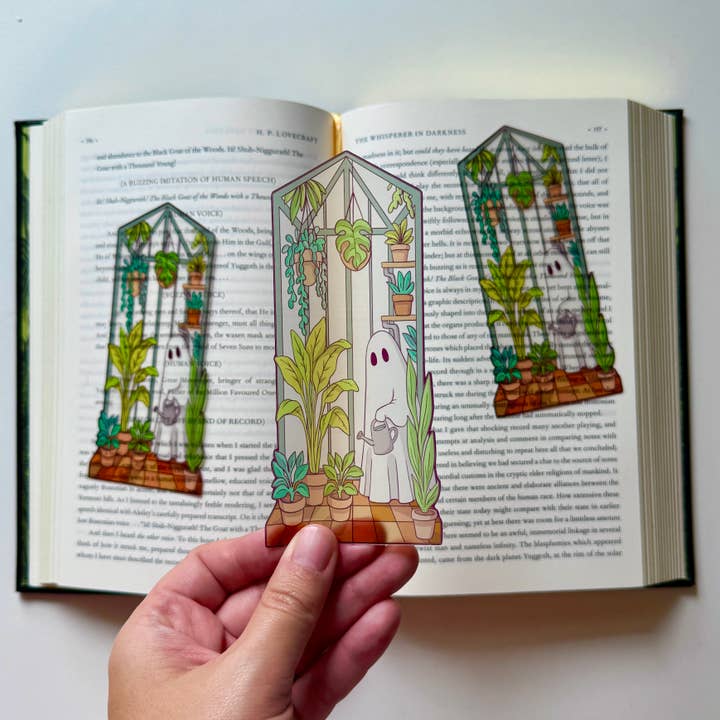 Cute Ghost Greenhouse Bookmarks – Handmade Transparent Gift for wholesale by Sea Pixie Designs