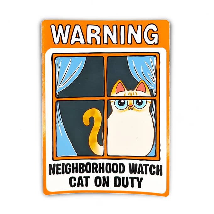 Neighborhood Watch Cat Window Cling - Flame Point Siamese Cat Curious for wholesale by BluVelvetArt