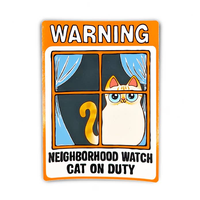 Neighborhood Watch Cat Window Cling - Flame Point Siamese Cat Curious for wholesale by BluVelvetArt