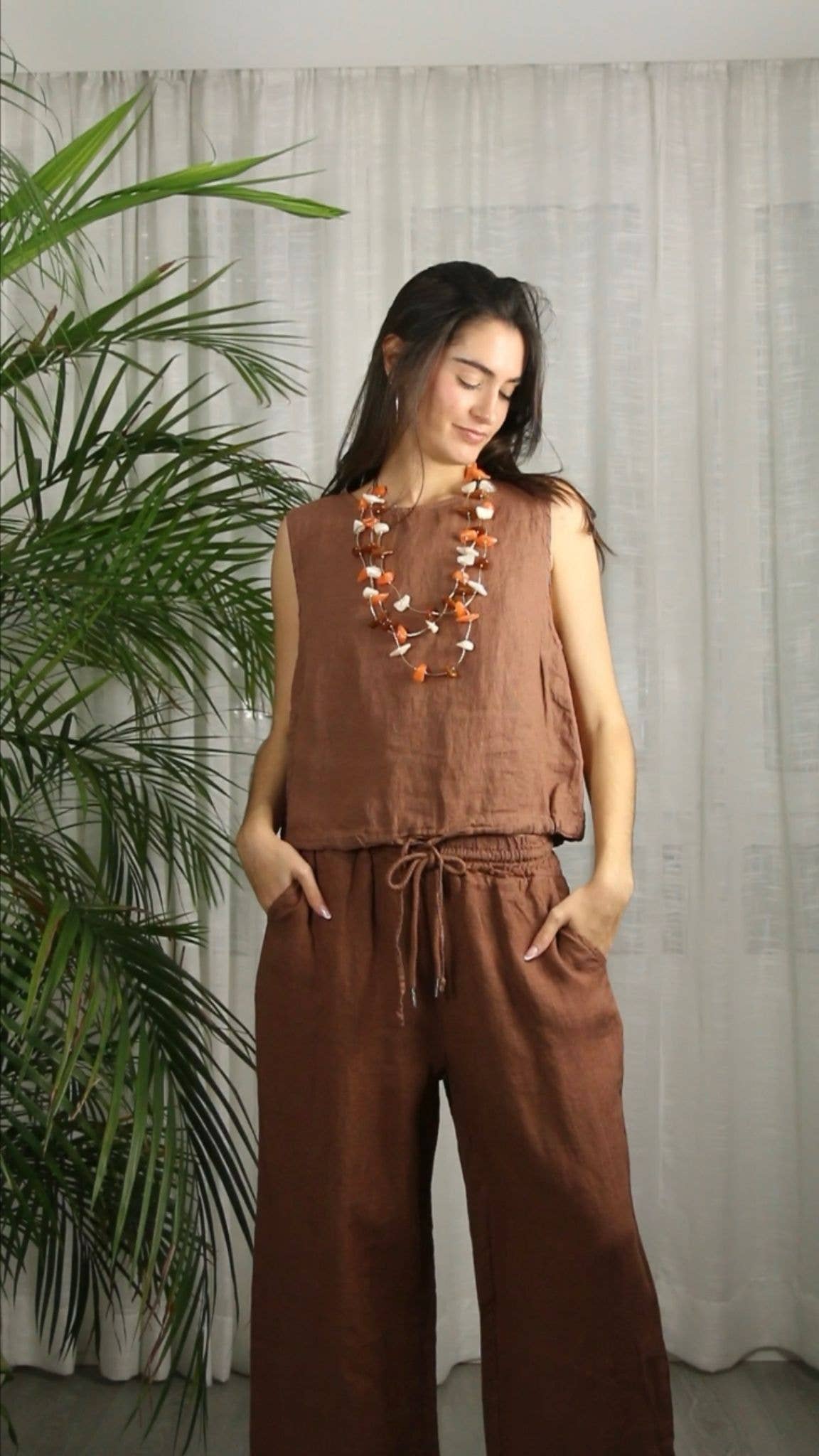 Linen & More - Vendita all'ingrosso Pantalone - Donna - Pantaloni base in lino 100% REF 652211