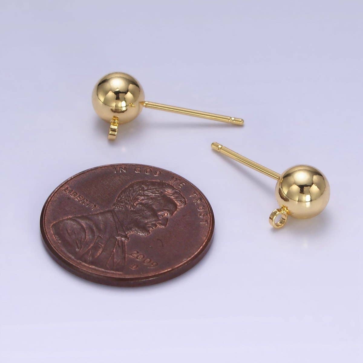 Aim Eternal - Wholesale Stud/Post Earrings - 1 pair 3,5,6mm Small Ball Stud Earrings Ball 14K Gold Filled Post Earring with Closed Loop for Earring Supply Z-673 Z-6784
