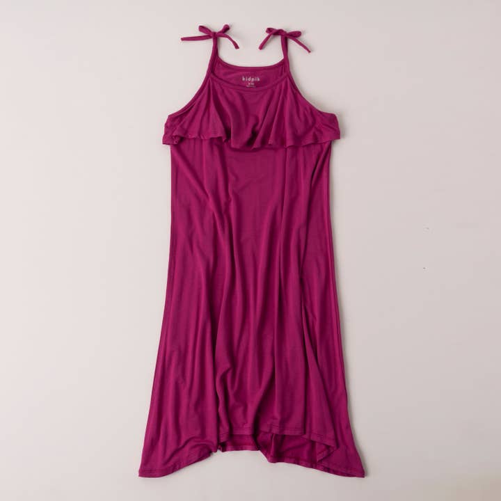 Robe à ourlet haut-bas avec empiècement plissé pour la vente par Kidpik