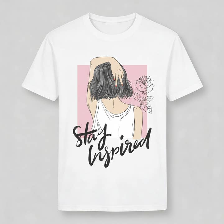 Dam-T-shirt med trycket "stay tuned" för wholesale av Vinto Exclusive