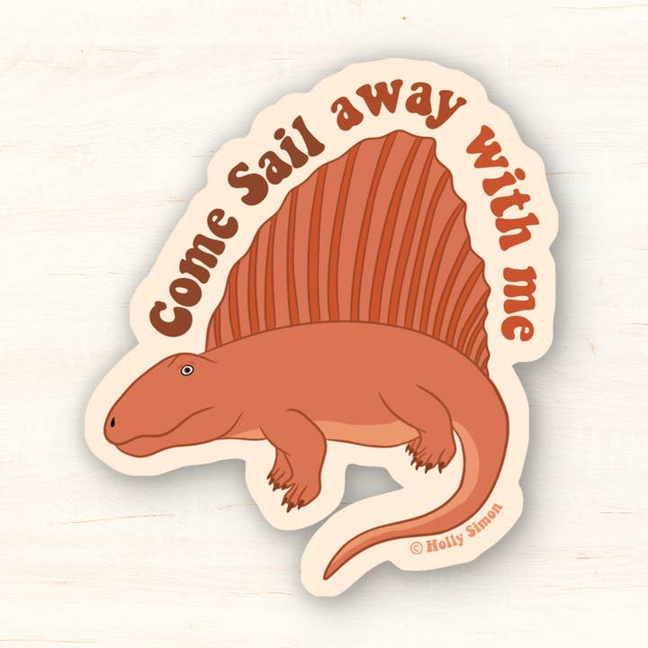 Kom segla iväg Dimetrodon-klistermärke för wholesale av Holly Simon
