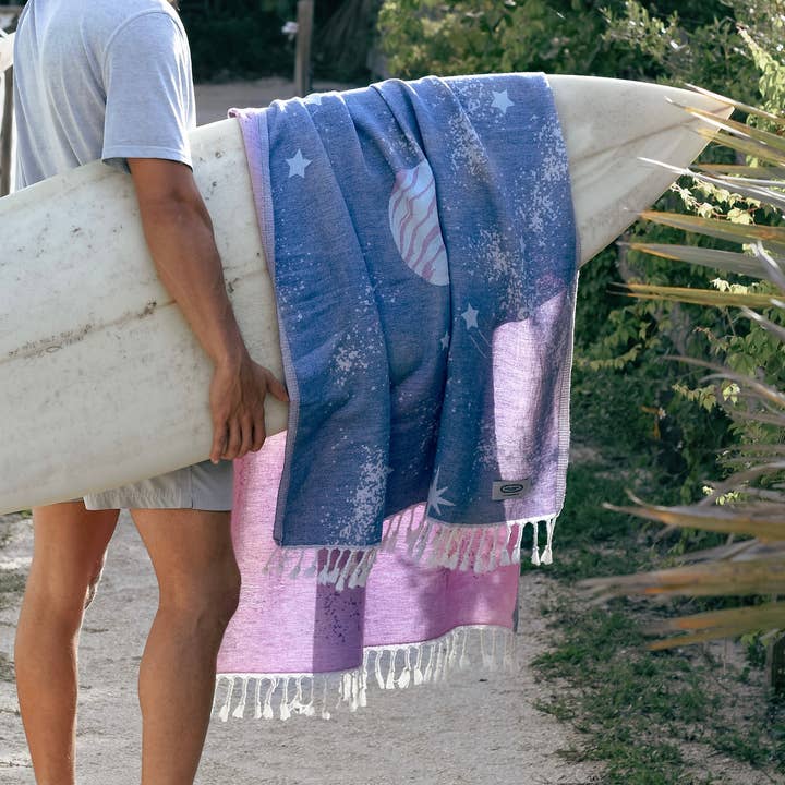 *Exclusive Pink Saturn Peshtemal Pure Cotton Beach Towel for wholesale by La Hammam