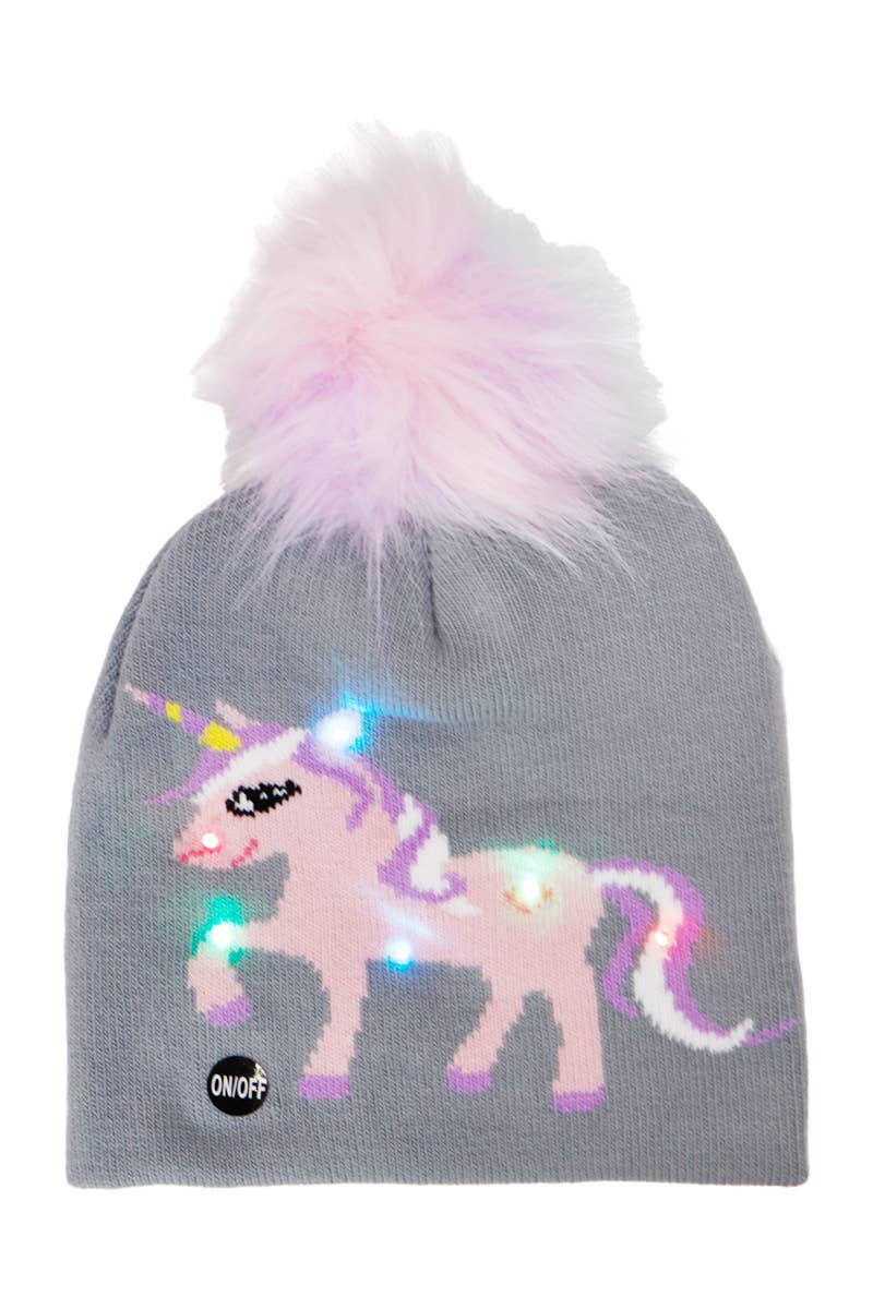 ASSORTED Little Girls Unicorn Led Light-up Short Beanie for wholesale on Faire6