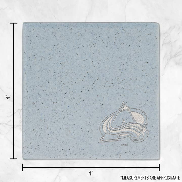 Rico Industries - Wholesale Coasters - NHL Colorado Avalanche Baby Blue Laser Engr.4