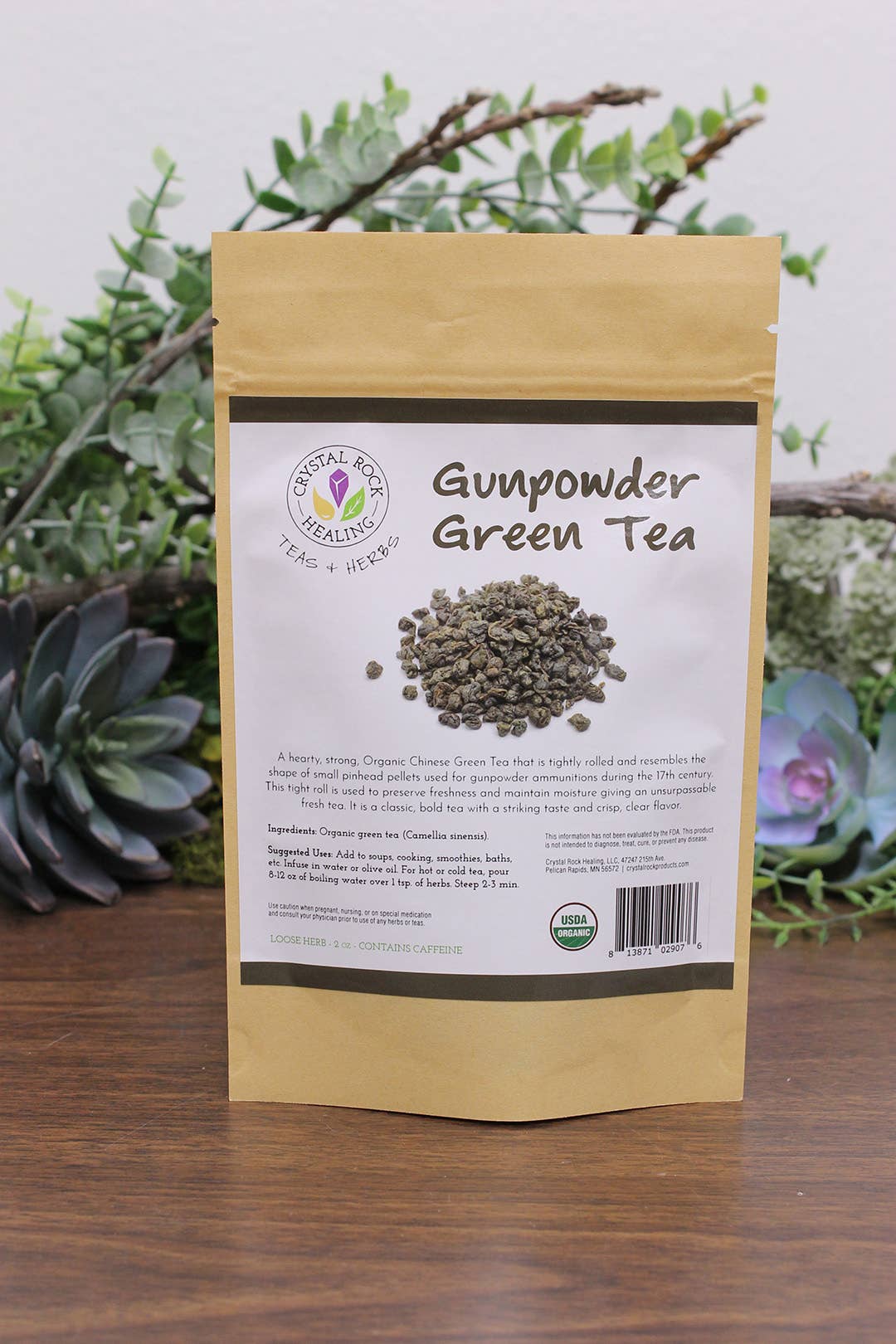 Crystal Rock Healing, LLC - Wholesale Loose Tea - Gunpowder Green Tea 2oz Organic0
