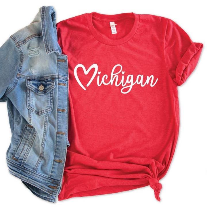 Michigan Love Tee for wholesale by MICHIGAN VIBES