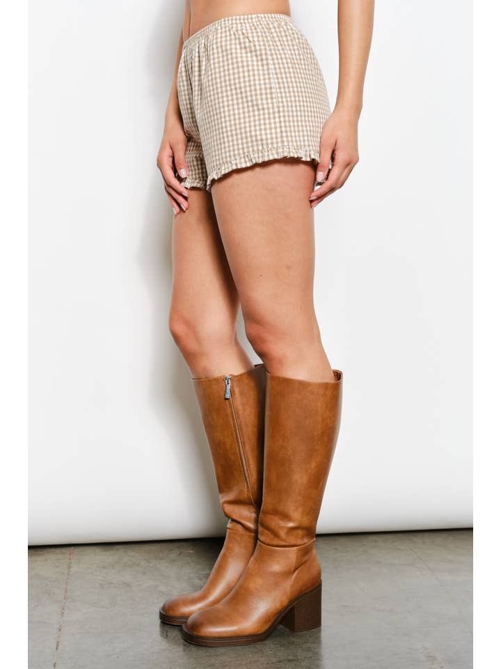 Pretty Garbage - Wholesale Shorts - Women's - GINGHAM FRILL MICRO SHORTS