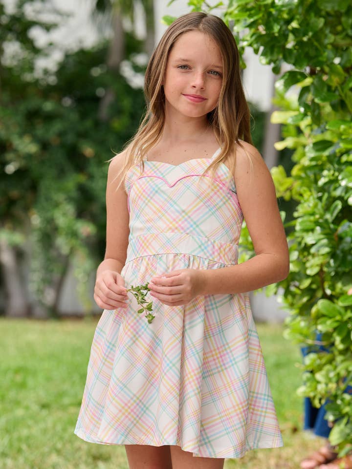 Mini Hazel Sweetheart Kleid - Osterkaro für den Großhandel von Sugar Bee Clothing