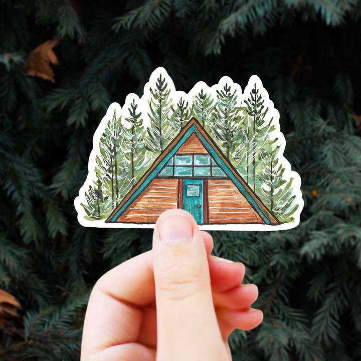 A-frame Cabin Sticker for wholesale by Studio Katie
