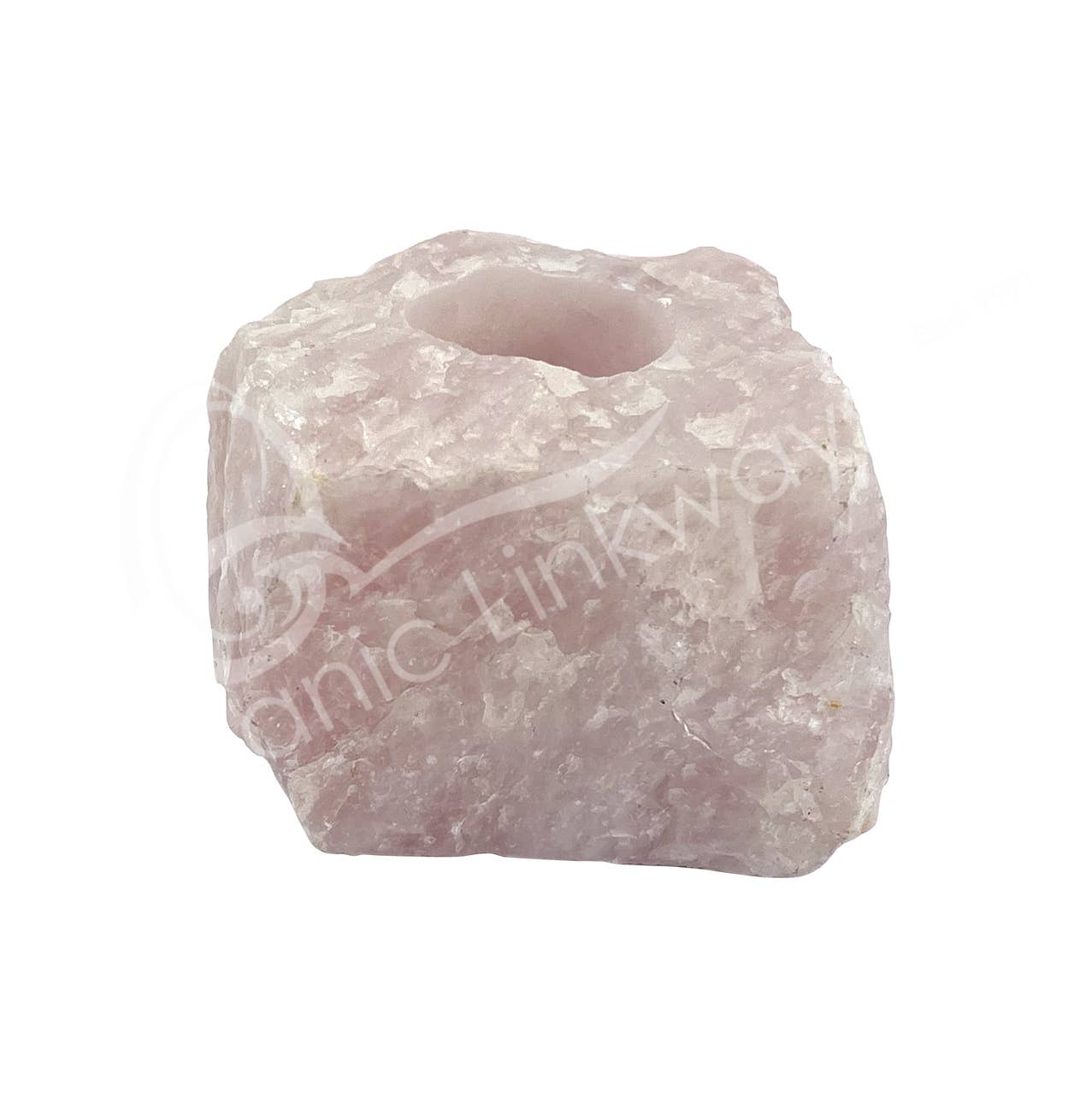 Oceanic Linkways Inc - Wholesale Spiritual Stone/Crystal - (PC)TEALIGHT HOLDER - ROSE QUARTZ EX ROUGH 4"