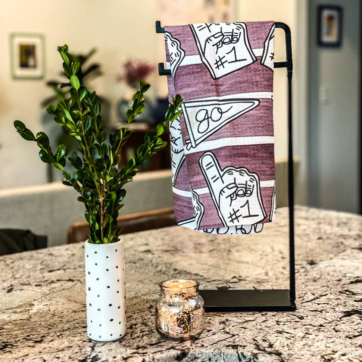 Garnet Tailgate Towel for wholesale by Jessica Reynolds Art