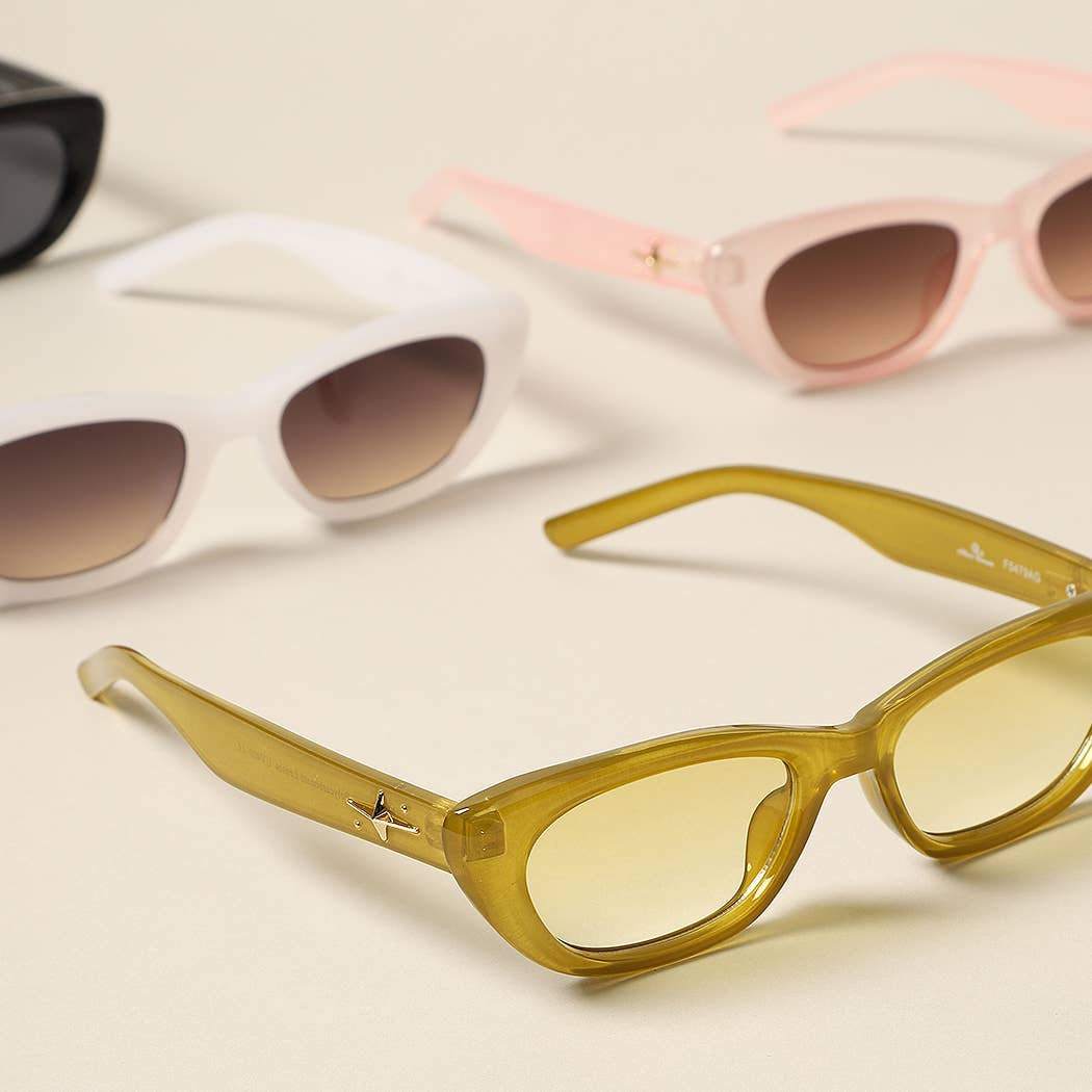 12 OLIKA FÄRGER Damsolglasögon med trendiga kattögon för wholesale på Faire6