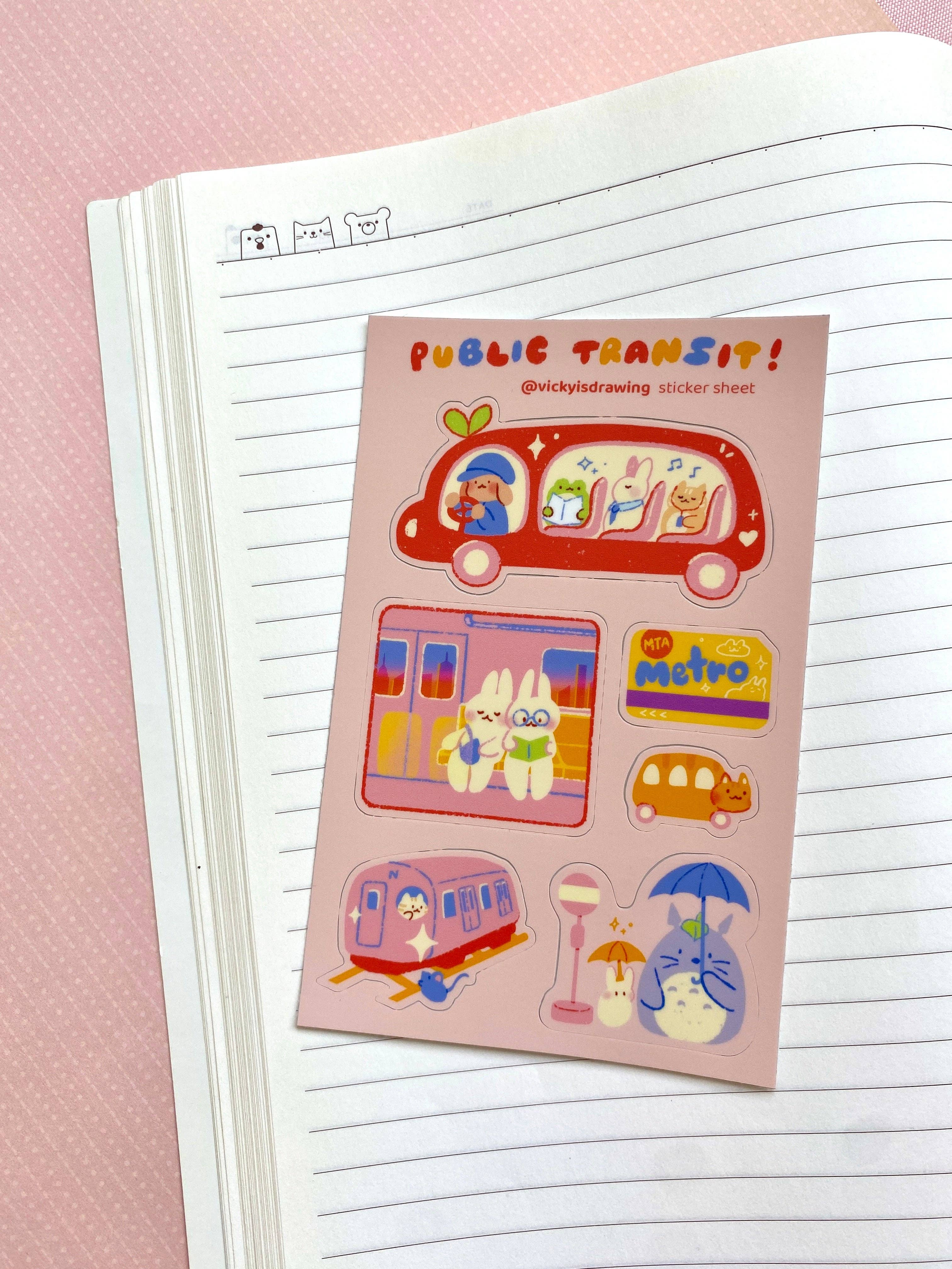 vickyisdrawing - Venta al por mayor Pegatina - Hoja de pegatinas de transporte público0