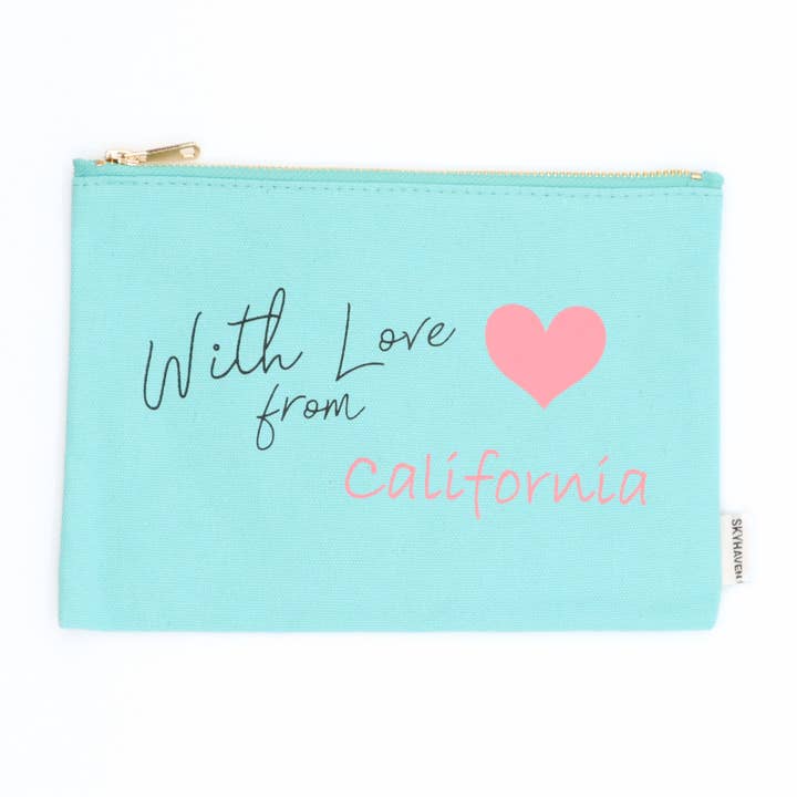 SALE - With Love From California - Canvas Pouch for wholesale by Properly Improper