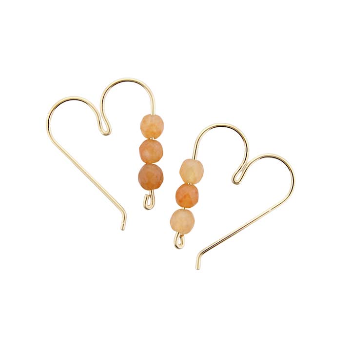 Open Heart Earrings Carnelian for wholesale by Soul Stonz
