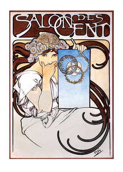 Laughing Elephant - Wholesale Everyday Greeting Card - Salon des Cent - Alphonse Mucha Card1