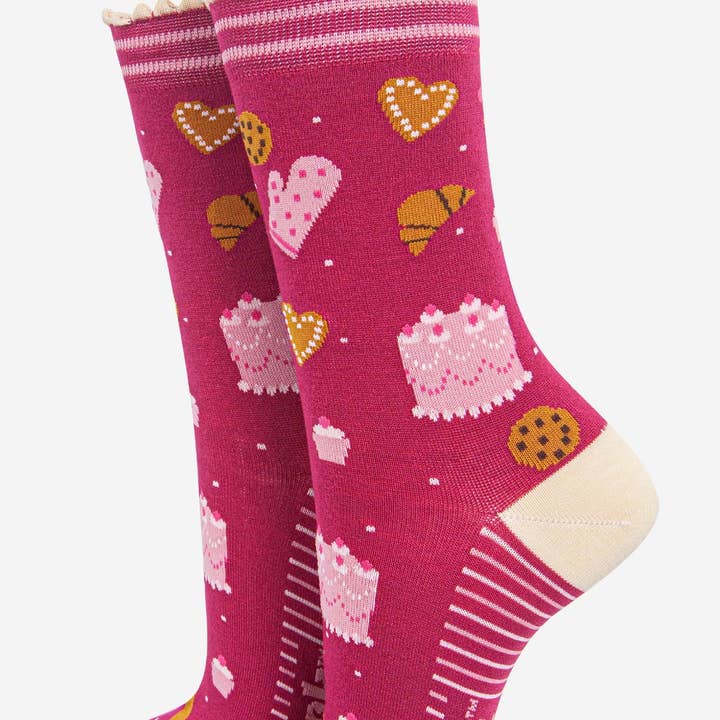 Women's Bamboo Socks - Raspberry/Light Pink, Baking and other Purchase Wholesale chef apparel. Free Returns & Net 60 Terms on Faire trending on Faire.