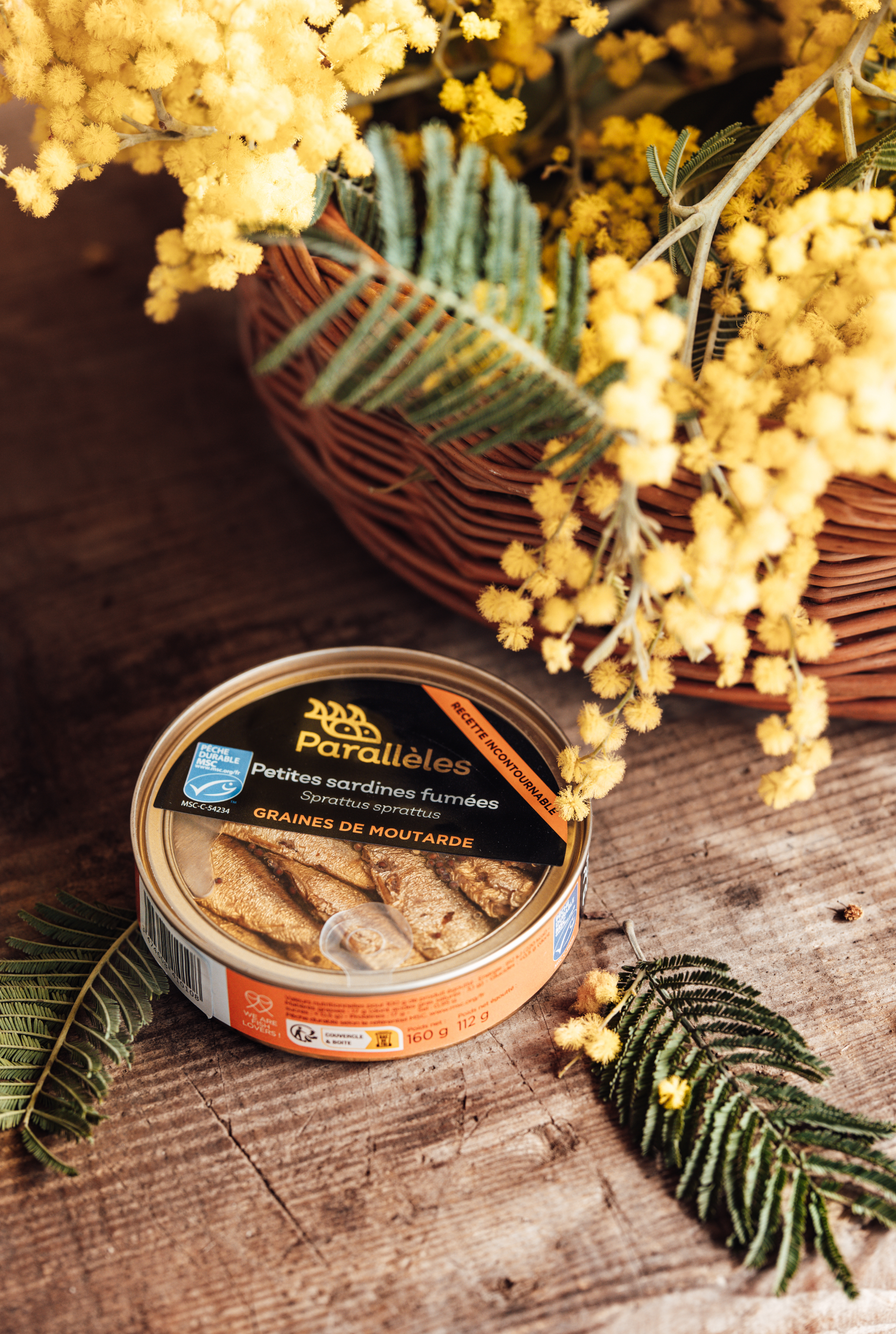 Conserves Parallèles - Wholesale Tinned Fish - Smoked MSC small sardines (Sprats) in rapeseed oil and mustard seeds2