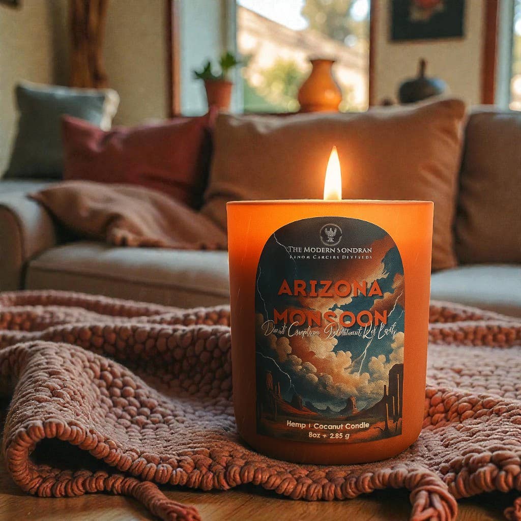 The Modern Sonoran - Wholesale Jar/Filled Candle - Arizona Monsoon Candle: Desert Creosote + Rain + Red Earth2