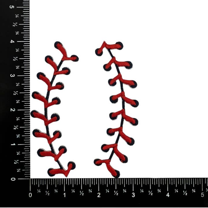 Wholesale Applique - Wholesale Patch - Pair of Baseball or Softball Stitches, Iron on Patch1