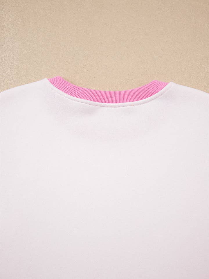 Strawberry Pink Colorblock Pullover and Shorts Set for wholesale on Faire6