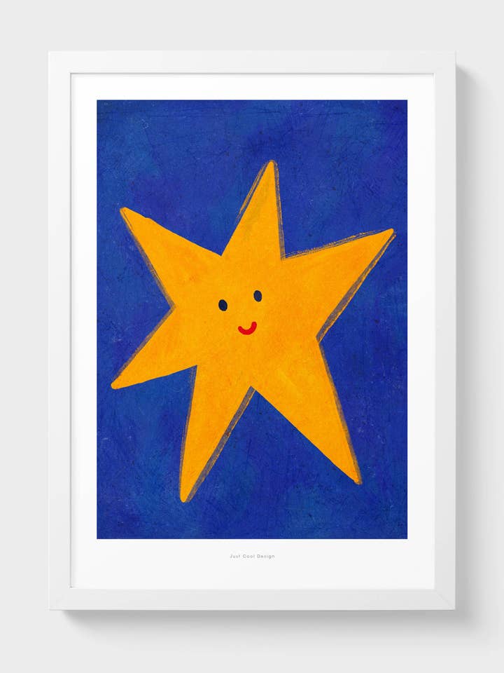 Shiny Star | A4–A3 Cute and Uplifting Illustration Print for wholesale by Just Cool Design