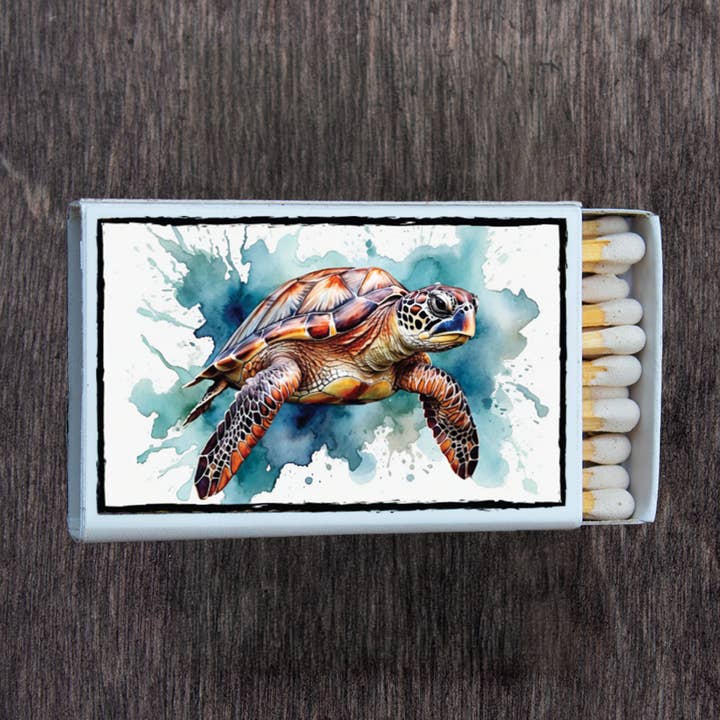 Sea Turtle Matchbox • Decorative Matches • Candle Acc for wholesale by Most Amazing