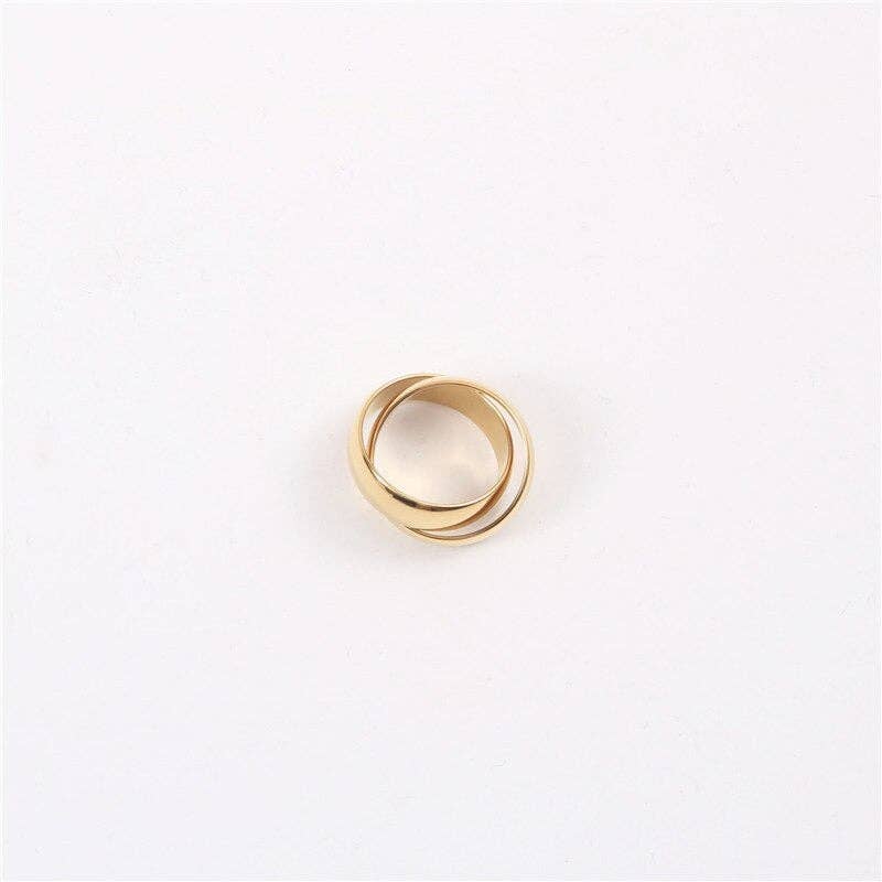 MeloMelo – wholesale Band/stacked ring – Interlocking Double Band Ring1