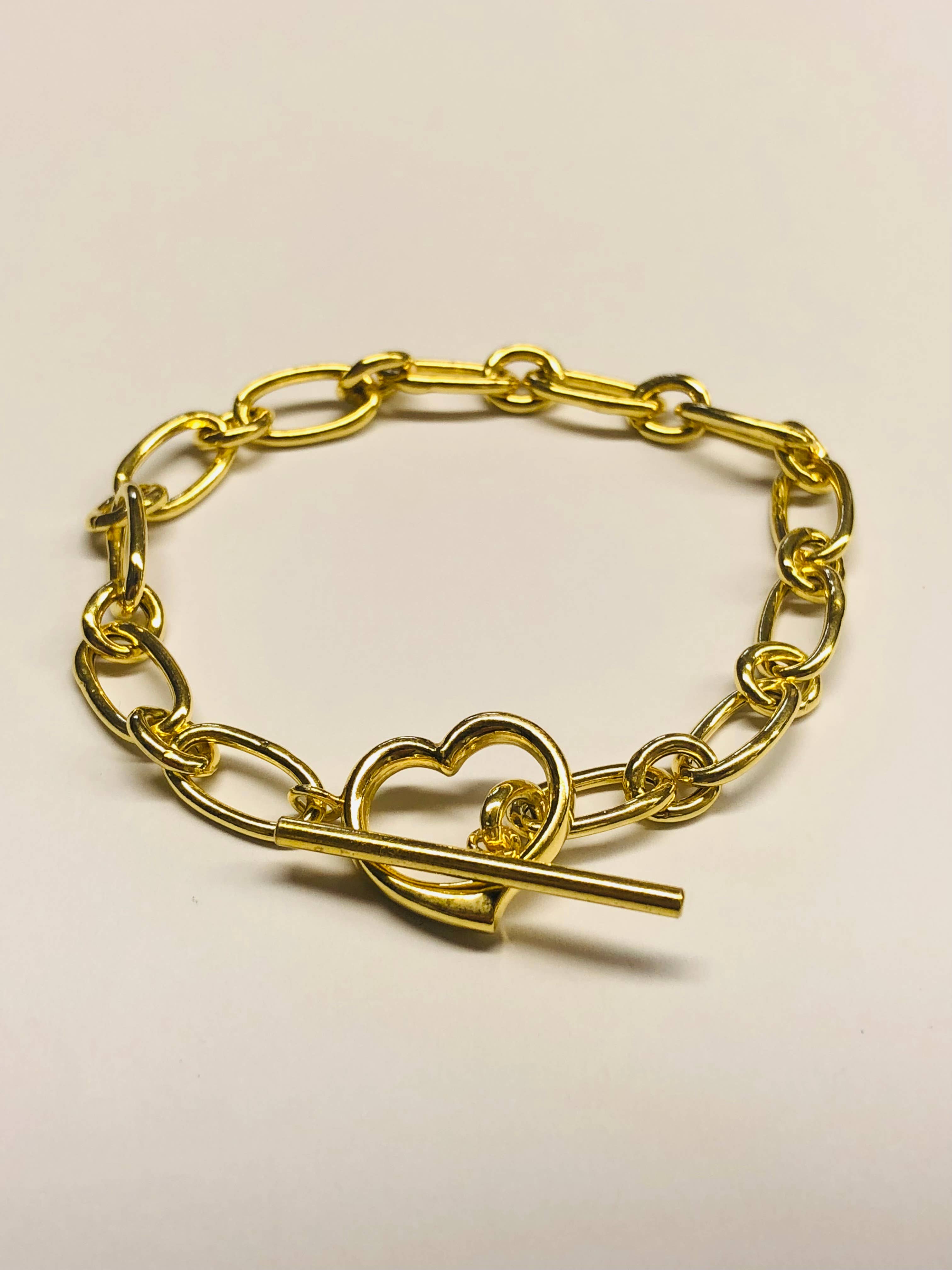 DEMARCA – wholesale Link & chain bracelet – Hollow Heart Bracelet Dourado Silver 9252