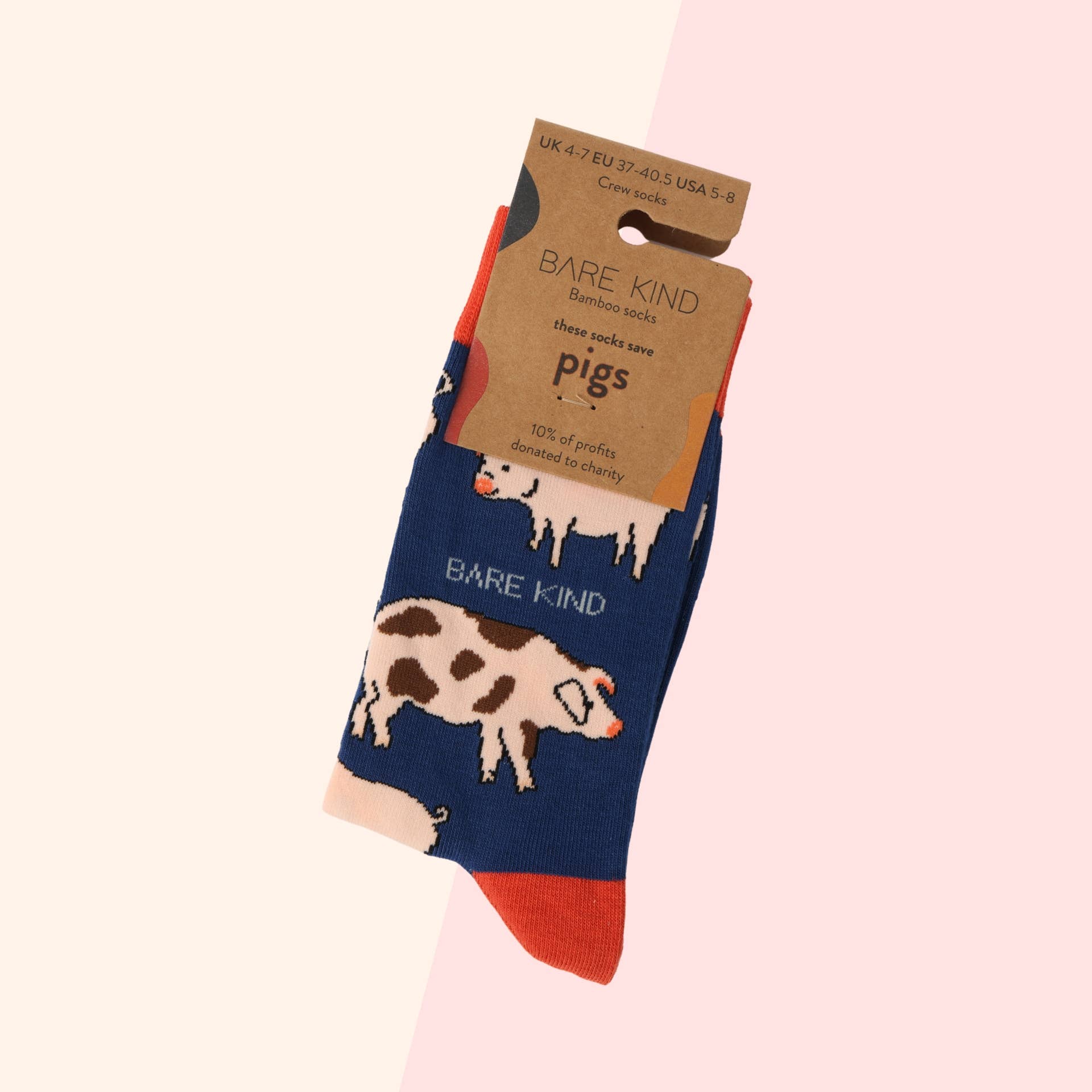 Bare Kind Socks - Wholesale Socks – Unisex - Pig Socks | Bamboo Socks | Blue Socks | Farm Socks1