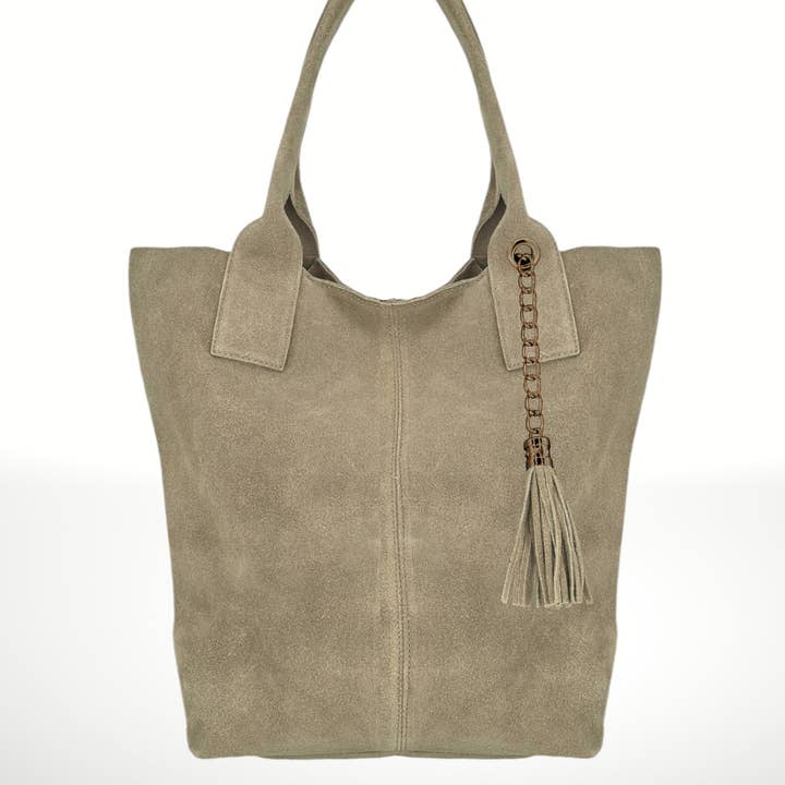 ITALIAN'S LEATHER - Wholesale Shoulder Bag - Women's - Marely Suede Leather Tote Bag 23021325
